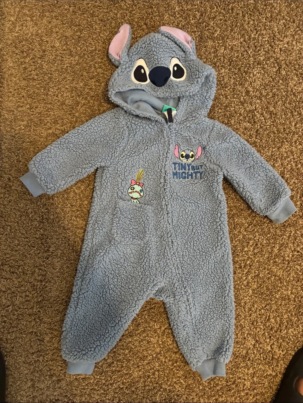 Disney Blue Stitch Hooded Sherpa One-Piece